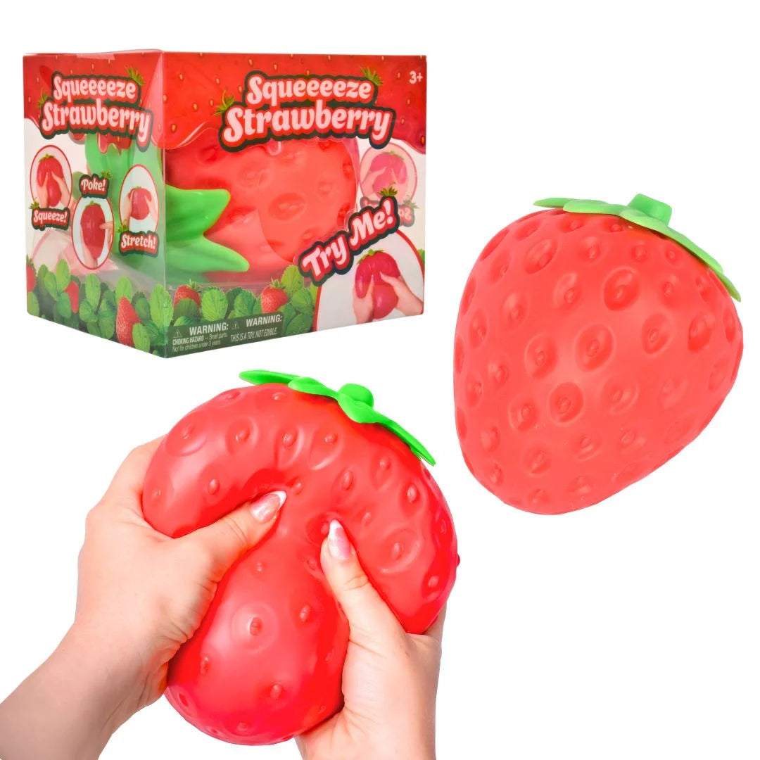 Squishy Extra Large Strawberry, Gag Gifts Funny Adult, Giant Stress Ball, Fidget Sensory Toy for Kids